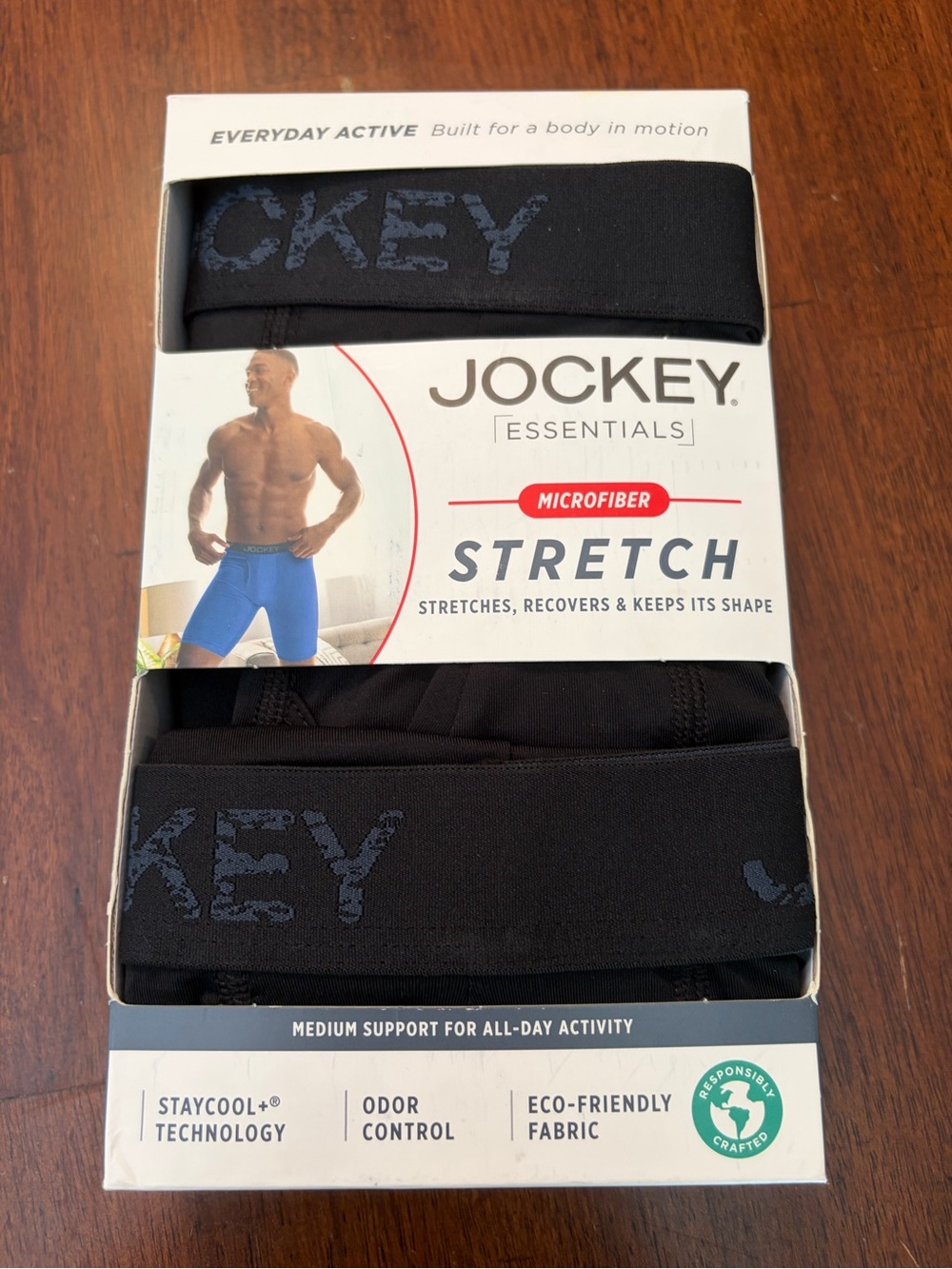 Jockey Black Microfiber Stretch Boxer Briefs - Essentials